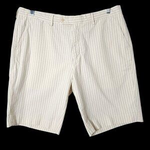 Vintage Polo Ralph Lauren Mens Off White Pinstripe Preppy Cotton Chino Shorts 38